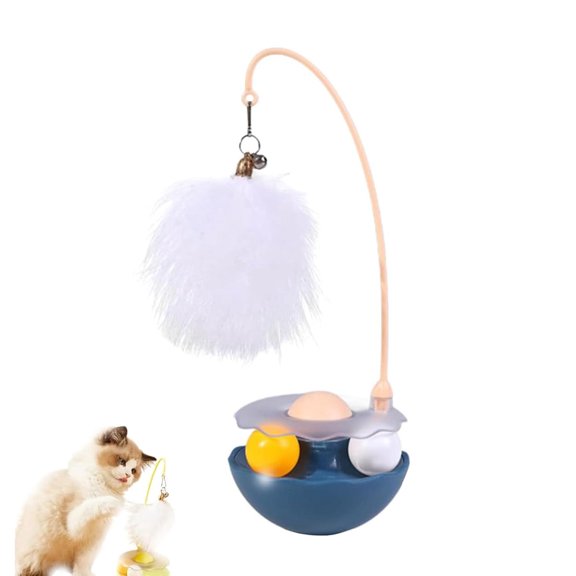 Celery Pets Swinging Pet Toy, an automatic interactive cat teaser with catnip, features dual balls that rotate 360° and is made of safe and durable ABS material, making it a suitable exercise toy for