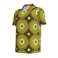 thumbnail image 3 of Daiia Yellow Mandala Pattern Men’s Polo Shirts,Solid Deck Shirt,Classic Fit, Breathable Cotton Polo for Casual and Sport Wear-Large, 3 of 9