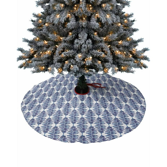Navy Blue Tree Christmas Tree Skirt 48 Inches Large Christmas Skirt Tree, Modern Geometric Abstract Art Tree Skirt Christmas Decorations for Fireplace Party Holidays Indoor Outdoor