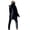 Black, variant on Joernso 2Pcs/Set Long Sleeves Back Zipper Elastic Waist Pockets Women Tracksuit Fall Winter Letter Print Hooded Sweatshirt Coat Jogging Pants Set