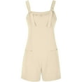 thumbnail image 5 of LEKODE Spaghetti Strap Romper Womens Rompers for Summer Jumpsuits for Women Summer Sets Women 2 Piece Outfits Jumpsuits Rompers Short Romper Boho Jumpsuit Sweatsuit Lounge Set Womens Beige L, 5 of 8