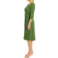 thumbnail image 5 of Nlife Women 3/4 Sleeve Round Neck Swing Midi Dress, 5 of 10
