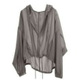 thumbnail image 2 of RXIRUCGD Long Sleeved Solid Color Hooded Jacket, Gray, Size: XL, 2 of 5