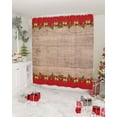 thumbnail image 2 of Christmas Shower Curtain Wood Grain Shower Curtains for Bathroom Decor Pine Cones Holly Leaf Golden Bell Christmas Decoration Bath Curtains Sets with Hooks Waterproof, 36x72 in, 2 of 6