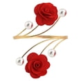 thumbnail image 1 of QIDESHIP Anneaux de Rideau Rouges avec Perles et Roses Rouges, Ballon de Fête en Métal, un Anneau de Rideau, Embrasses de Rideau Rose Rouge avec Perles Embrasses de Rideau Décoratives Dorées Fait Main, 1 of 9