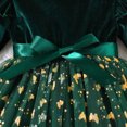 thumbnail image 4 of vigerkar Toddler Girls Tutu Dresses Velvet Tulle Dress with Sequin Long Sleeve Holiday Party Fall Winter Dress 2-4Y (Dark Green, 2-3 Years), 4 of 7