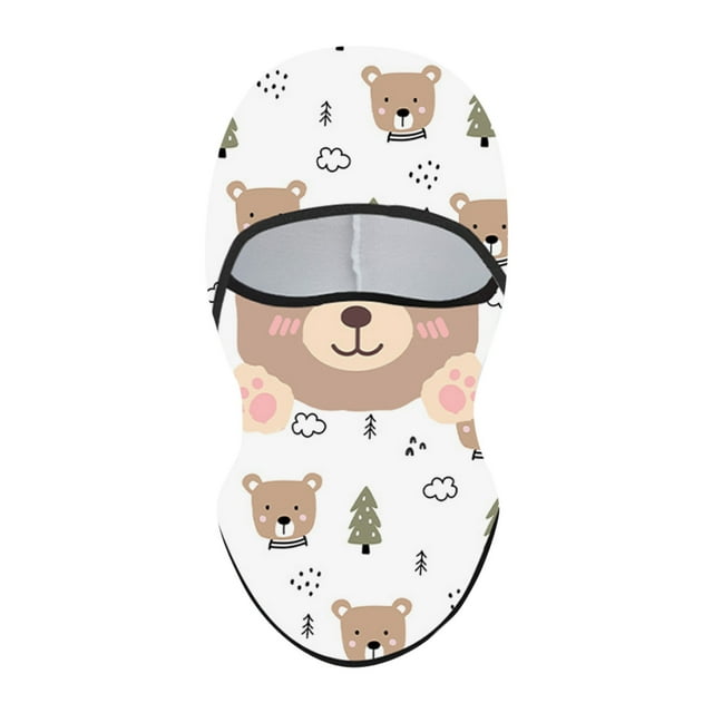 2025 Visage de Ski pour Enfants Design Chat 3D Coupe-Vent Chaud Protection pour Festivals de Musique en Plein Air Fête d'Halloween