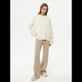 thumbnail image 4 of Suéter de Mujer, Cuello Redondo, Larga, Holgado, Tejido Suave, Dobladillo Acanalado, para Otoño e Invierno. Lechoso Talla Única, 4 of 10