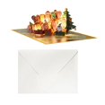 thumbnail image 1 of 3D Christmas Card with Envelope Best Wishes Holiday Card Popup Greeting Card for Santa Claus, 1 of 9