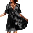 thumbnail image 3 of Loose Casual Dress, Breathable Short Sleeves Women Cover Up For Pool For Everyday Wear ANGGREK AH3215, 3 of 6