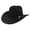 Black, variant on New Straight Cowboy Hat British Style Fedora Flat Top Black Top Hat European and Style Hat