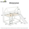 thumbnail image 6 of Bellemave  Twin Bunk Bed with Slide, Wood Floor Bunk Bed Twin Over Twin, House Bunk Bed Frame for Bedroom (White), 6 of 9