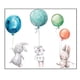 thumbnail image 1 of Etiqueta de la pared del globo del conejito de la historieta decoración del fondo del dormitorio de la habitación de los niños, 1 of 5