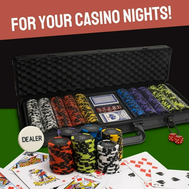 Tradeopia Casino Style Poker Chips Set with Aluminium Storage Case