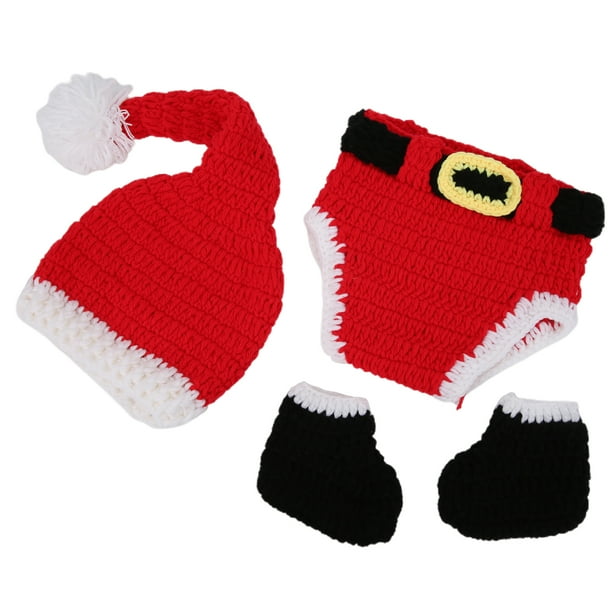 Tejido de ganchillo para bebé, ropa de Navidad de ganchillo para bebé, accesorios de fotografía para recién nacidos, ropa de Navidad de ganchillo para bebé, calidad en la que puede confiar