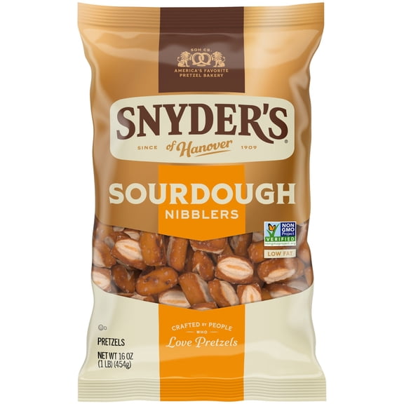 Pack Of 3 Snyder's of Hanover Sourdough Nibblers Pretzels - Family Size, 16 oz (Package May Vary)