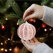 XYAIYT Christmas Ornaments Christmas Tree Ornaments Foam Tree Pendant with Pearl Embellishments Hanging Rope Shatterproof Lightweight Holiday Decor for Tree Wreath Garland 3.1in Pink