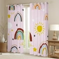 thumbnail image 2 of Homewish Multicolor Geometric Striped Blackout Curtains Set of 2 (52x84 Each),Kawaii Rainbow Sun Window Curtains,Black Stars Print Curtains and Drapes For Kids,Microfiber Bedroom Decor, 2 of 6