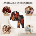 thumbnail image 7 of Honeii 60s Western Skull Cowboy print Women's Pajama Sets Long Sleeve Button Down Sleepwear Nightwear Soft Pjs Lounge Sets-X-Large, 7 of 7