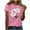 Pink, variant on Aboser Cute Tops for Women Trendy Flower Printed T Shirt Short Sleeve Summer Tshirt Shirts for Women Casual Crew Neck Graphic Tees Camisetas Manga Corta Mujer