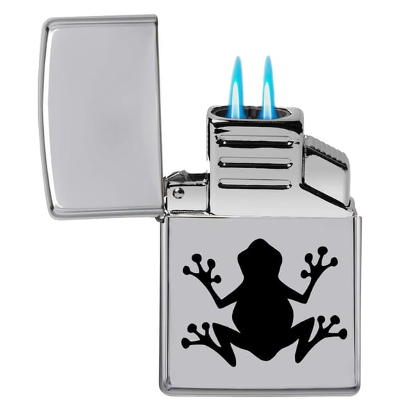 Dual Flame Torch Lighter Frog (Chrome)