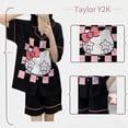 thumbnail image 2 of Pijamas Kawaii de Hello Kitty para mujer, ropa para el hogar de dibujos animados de Anime, Sanrio Y2K, pantalones cortos bonitos a la moda, conjunto fino de 2 piezas de verano 2023, 2 of 4