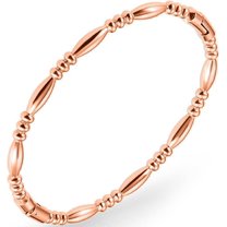 Stainless Steel Classic Plain Water Drop Beads Style Open Clasp Bangle Bracelet