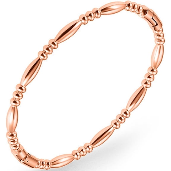 Stainless Steel Classic Plain Water Drop Beads Style Open Clasp Bangle Bracelet