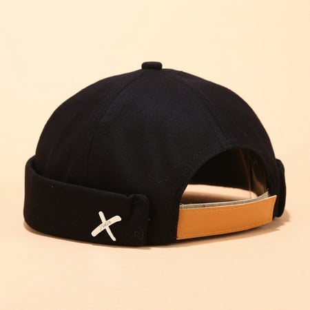 

Men Women Hat Cap Casual Docker Sailor Mechanic Brimless Solid Color Hat