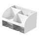 thumbnail image 1 of Organizador de Escritorio-Organizador de Oficina con 6 Compartimentos y 2 Cajones PequeñOs, Caja de Almacenamiento de Escritorio para PortaláPices, Remoto Blanco, 1 of 5