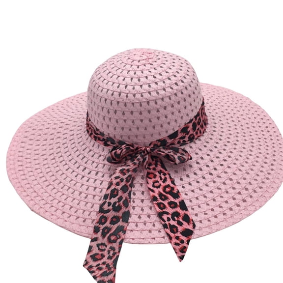Gsakboxl Sun Hats for Women Women Large Brim Woven Straw Beach Hat, Foldable UV Protection Sun Hat for Travel Holiday Outdoor