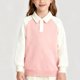 thumbnail image 1 of Sudaderas sin capucha Ropa para niños Camisa con bloques de color para niños y niñas Sudadera con solapa con inserción en los hombros Top infantil de primavera en contraste Camiseta de algodón para ni, 1 of 6