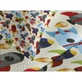 thumbnail image 4 of Ambesonne Space Quilted Bedspread Set 3 Pcs, Cartoon with Spaceships, King Size, Multicolor, 4 of 5