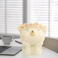 thumbnail image 3 of Elegante jarrón de escritorio con orificio de drenaje, soporte para brochas de maquillaje, figura de bonsái de resina. Llevar, 3 of 8