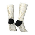 thumbnail image 3 of Goofa Elegant Gold Leaf Pattern Printed Men's Crew Socks, Soft Durable Breathable Moisture-Wicking with Odor Control Cotton socks, 3 of 9