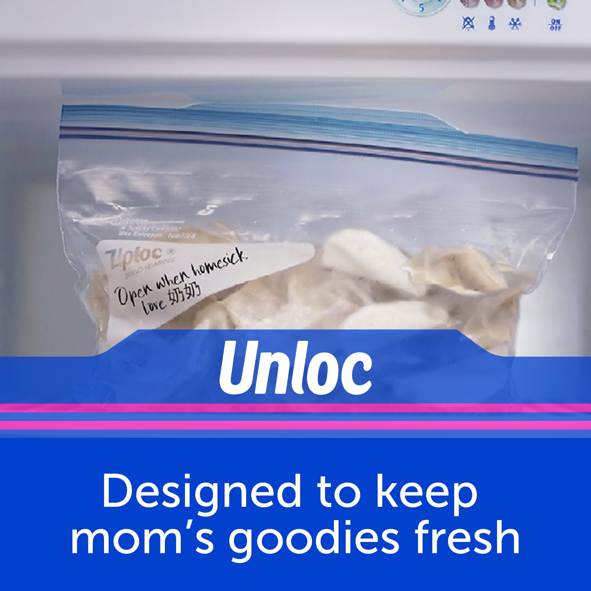 Ziploc Brand Pint Freezer Food Storage Bags, School Supplies, Grip 'n Seal Technology, Zipper, 20 Count