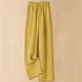 thumbnail image 2 of Buigttklop Women Loose Fitting High Waisted Cotton Linen Wide Leg Long Pants Appear Slim and Color Pants, 2 of 5