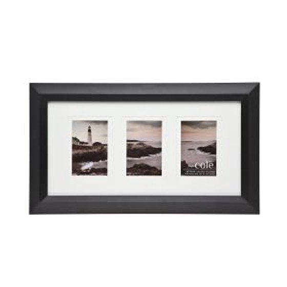 4x6/5x7 Montego Black Wooden SilverBeaded Triple Wall Hanging Vertical