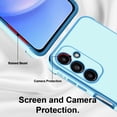 thumbnail image 3 of Compatible with Samsung A15 5G Case for Women Girl, Plating Edge Cute Love Heart Soft TPU Bumper with 4 Corners Shockproof Protection Phone Case Cover for Galaxy A15 5G(Blue), 3 of 12