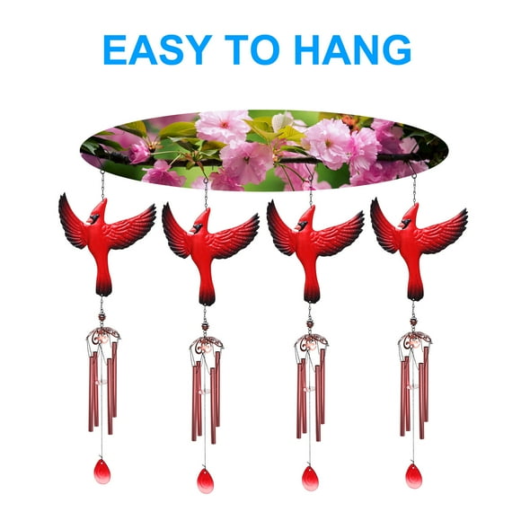 BEADCEST Wind Chimes: Stylish Cardinal Bird Wind Chime Decor for Outdoor Garden and Patio Window