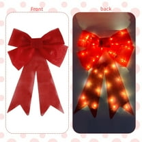 Large Lighted Red Christmas Bows for Christmas Tree Topper,LED Pre Giltter Wreath Bow for Holiday Wreath Windows Ornaments Door Indoor Outdoor Wall Decor
