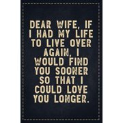 The Funny Office Gag Gifts: Dear Wife, If I had my life to live over again, I would find you sooner so that I could love you longer. Composition N