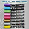 thumbnail image 2 of Loddie Doddie Chalk Markers - 8ct Metallic Colors - Perfect for Chalkboard Signs, Blackboards, Windows, Glass, Bistro | 6mm Reversible Bullet & Chisel Tip Erasable Ink (Metallic), 2 of 5