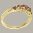 thumbnail image 4 of LBG British Made 10k Yellow Gold Natural Pink Tourmaline Womens band Ring - 33 size options - Size 5, 4 of 7