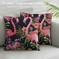 thumbnail image 3 of Nawypu Flamingos Throw Pillow Covers Set of  Tropical Leaves Flowers Birds Decorative Pillowcases Soft Cushion Covers for Sofa Couch Bed Home Decor,, 3 of 5