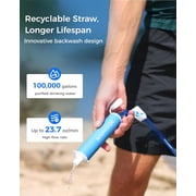 Waterdrop Gravity Water Filter Straw, Camping Water Filtration System, Water Purifier Survival for Travel, Backpacking and Emergency Preparedness, 1.5 gal Bag, 0.1 Micron, 5 Stage Filtration, Blue
