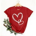 thumbnail image 4 of PNTUTB Valentine's Day Women's Print Fashion Versatile Casual Short Sleeve Crew Neck Loose Comfort T Shirts, 4 of 6