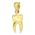 thumbnail image 3 of Golden Fire Solid 10k Gold Human Tooth Pendant Necklace - Dental Jewelry Gifts for Women, 3 of 6