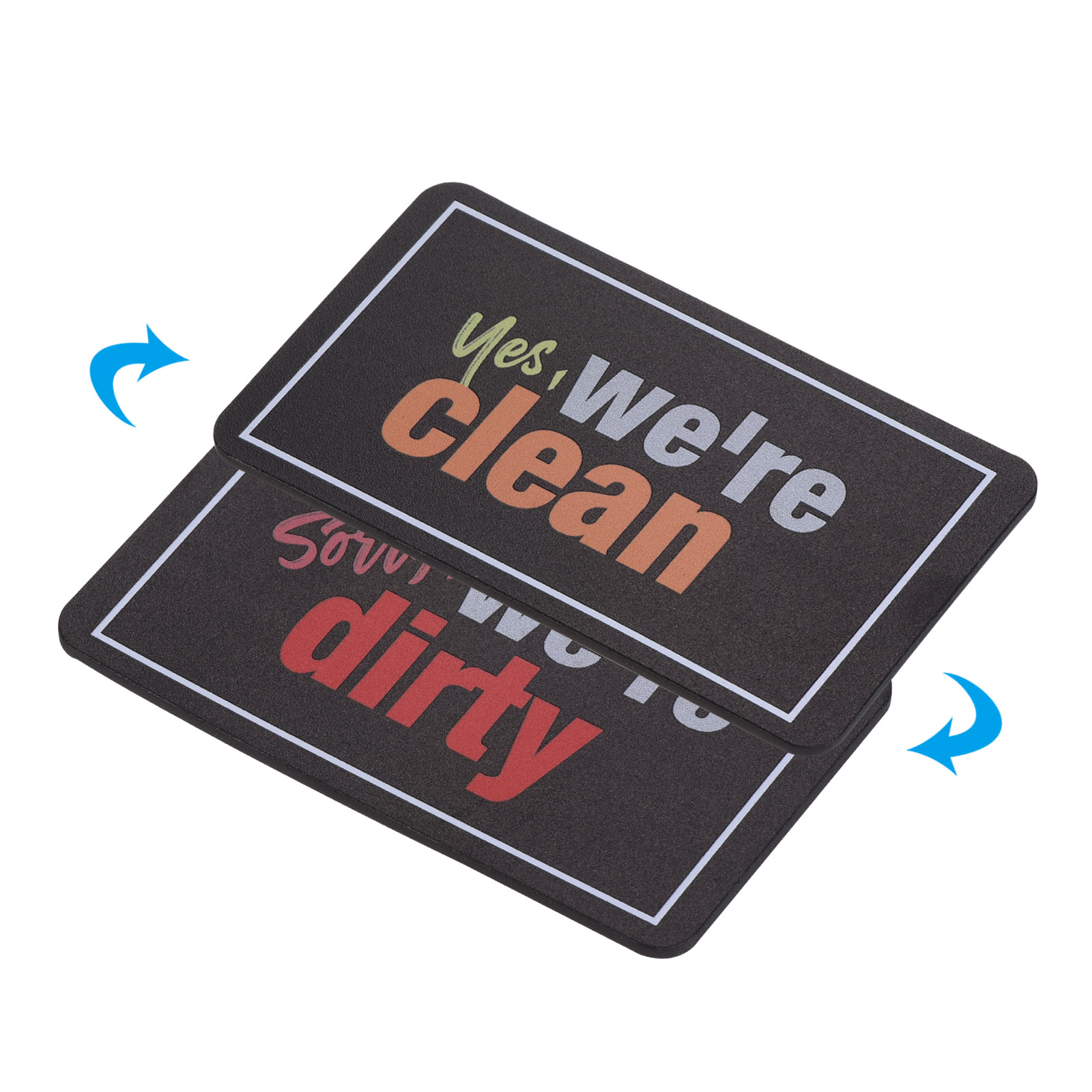 Unique Bargains Clean Dishwasher Magnet Sign Kitchen Organization 3.74" x 2.17" Black