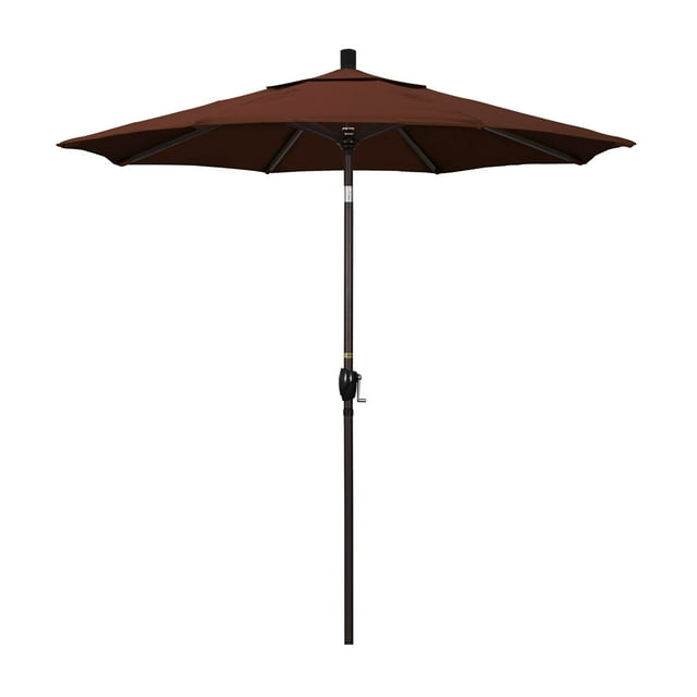 Parasol de Marché en Aluminium 7,5 Pieds Inclinaison Push Blanc Mat/sunbrella/marron Baie